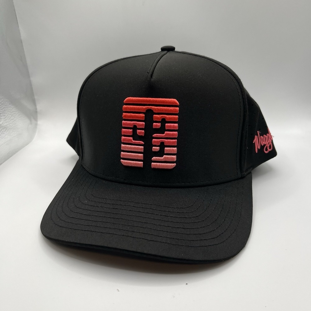 Waggle Mirage OG Snapback Hat Black Pink Logo Adjustable Golf Cap New